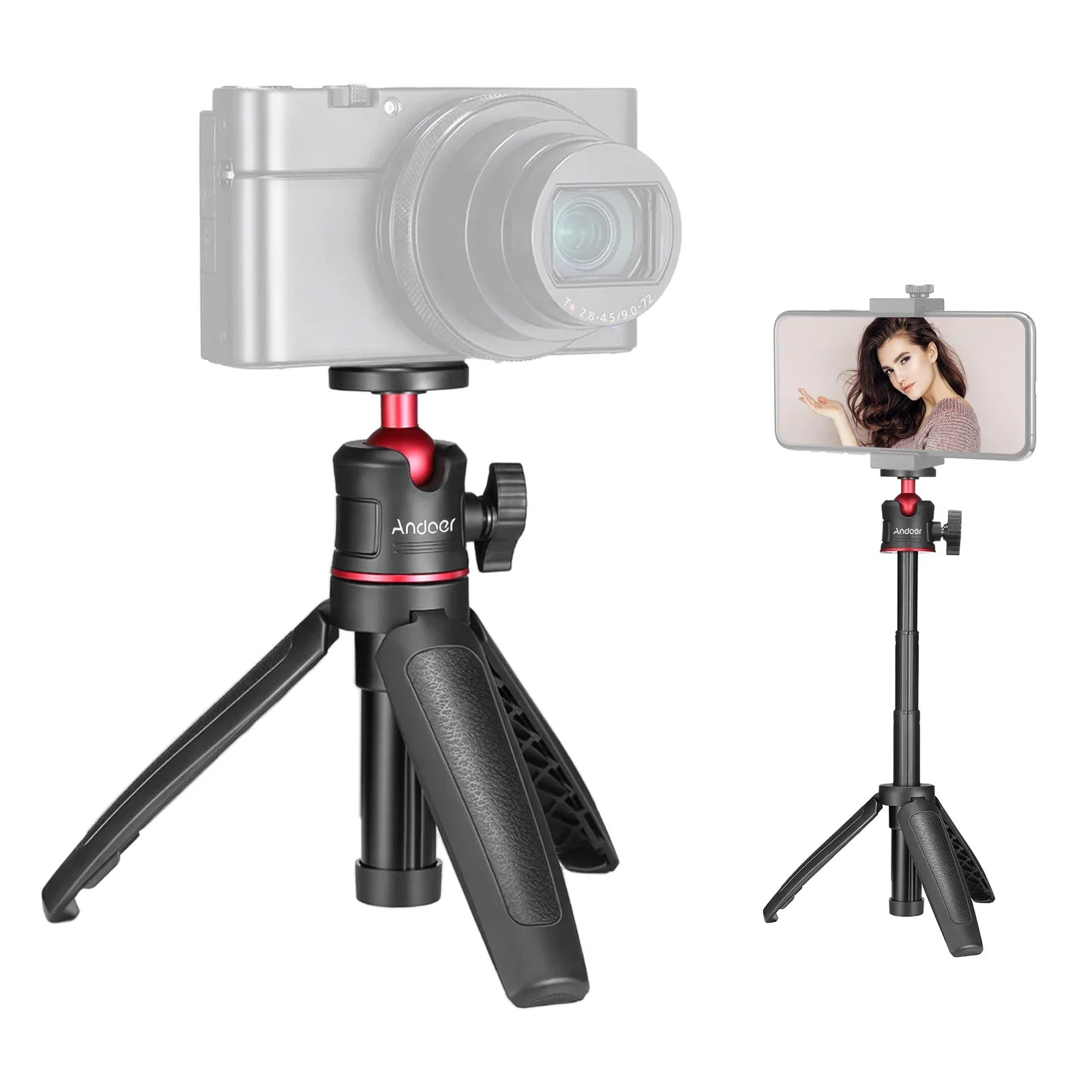 

Handheld Travel Self Tripods MT-08 Mini Extendable Desktop Tripod Photography Bracket Stand for Selfie Travel Vlogging Holder