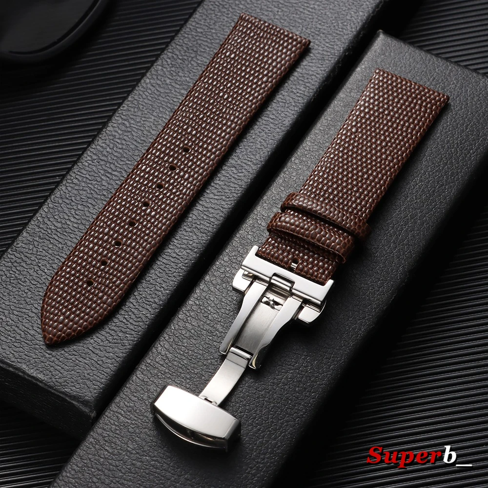 10/12/14/16/18/20/22mm Lizard Pattern Calfskin Leather Watch Band Universal Bracelet for Men Women Smartwatch Straps Accessories