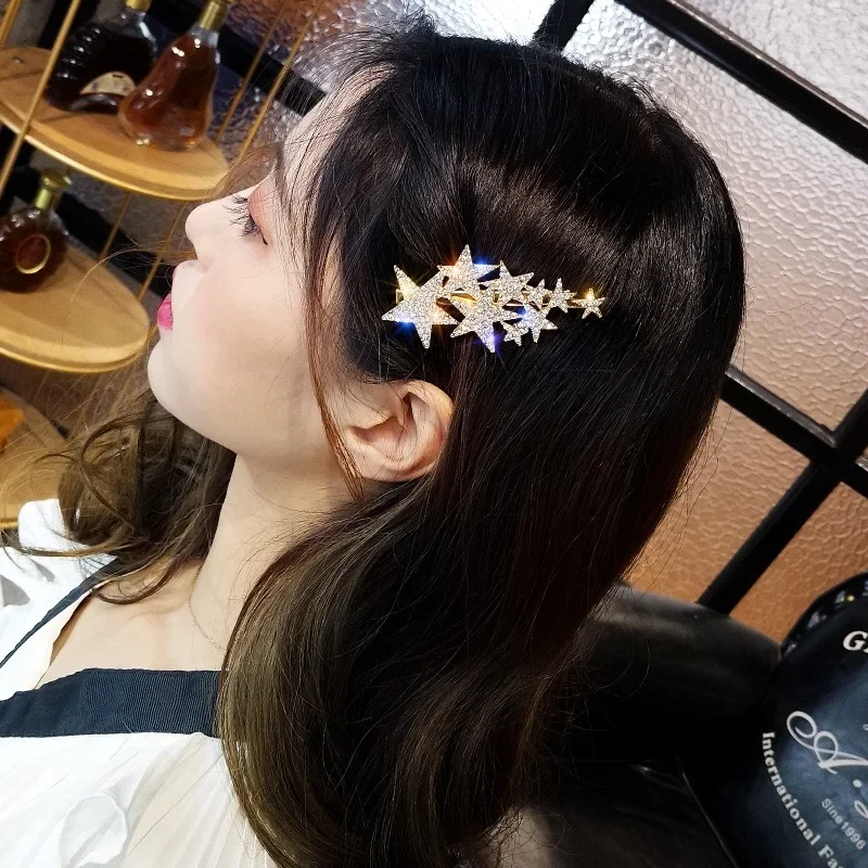 Hair Clip Big Small Star Barrettes for Women Trend Crystal Alligator Hindbrain Side Hairpin Headwear Fashion Accessories Jewelry