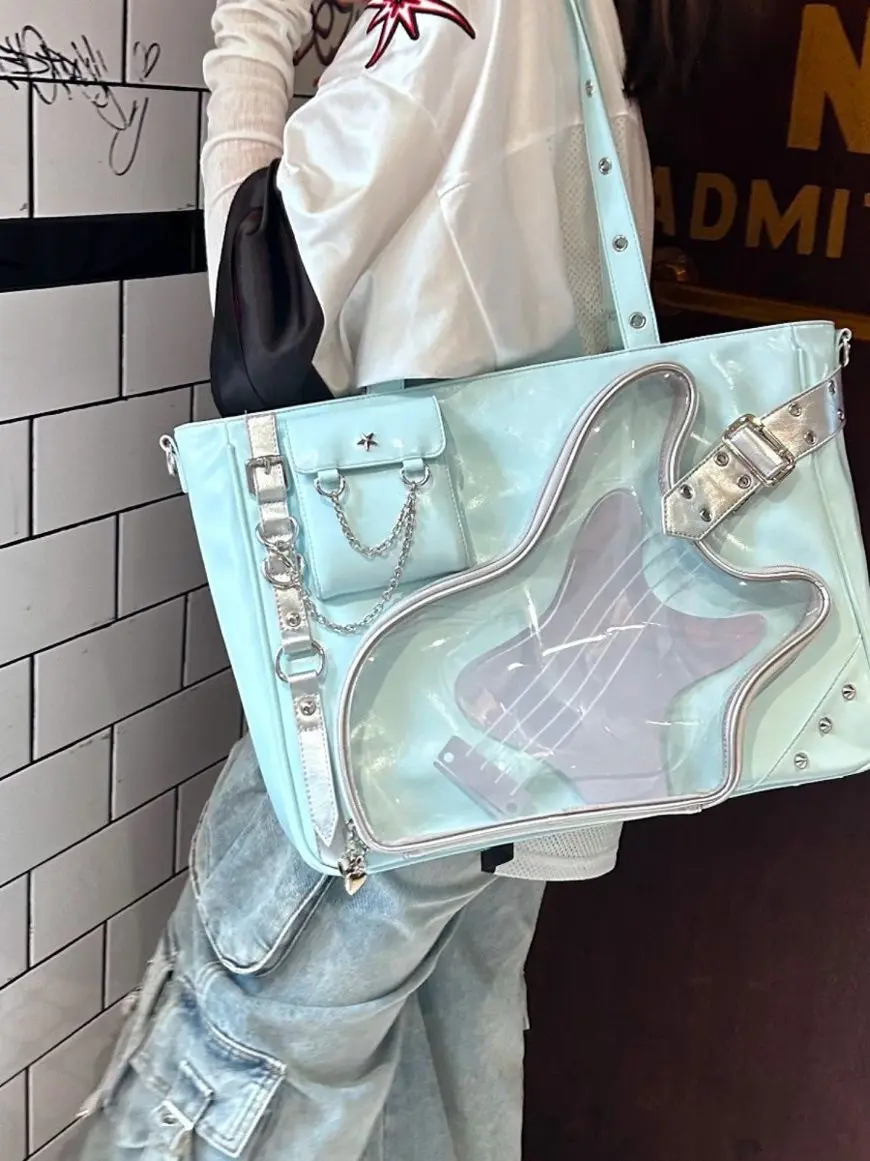 

2025 new sweet casual Japanese transparent millet crossbody shoulder bag versatile commuter bag