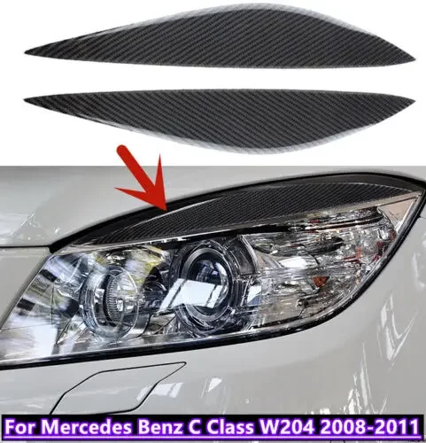 

Carbon Fiber Eyebrow Eyelid Cover For Mercedes Benz C Class W204 2008 2009 2010 2011