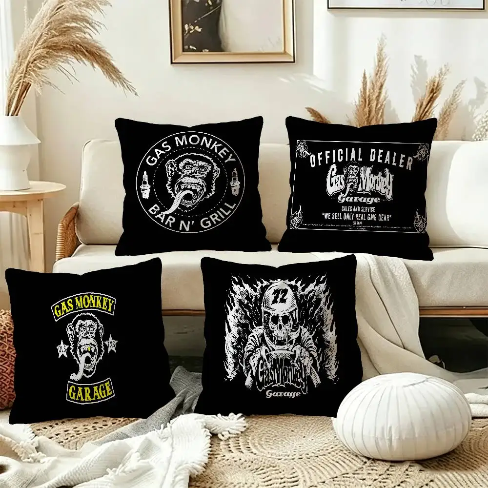 G-Gas M-Monkey Garage Cushion Cover Polyester Sofa Cushions Decorative Throw Pillows Home Decoration Pillowcover