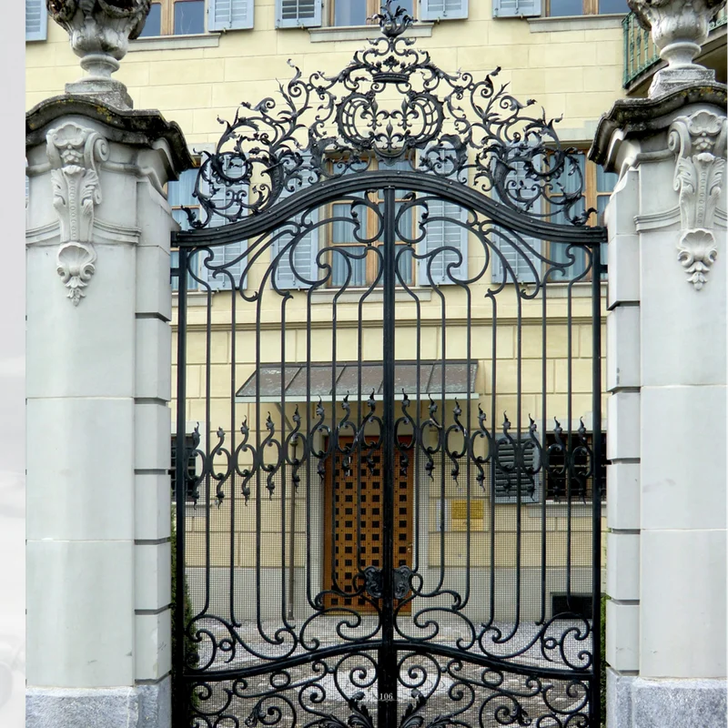Porte double moderne en fer forgé, balançoire coulissante, appartement scolaire, maison, jardin, vil