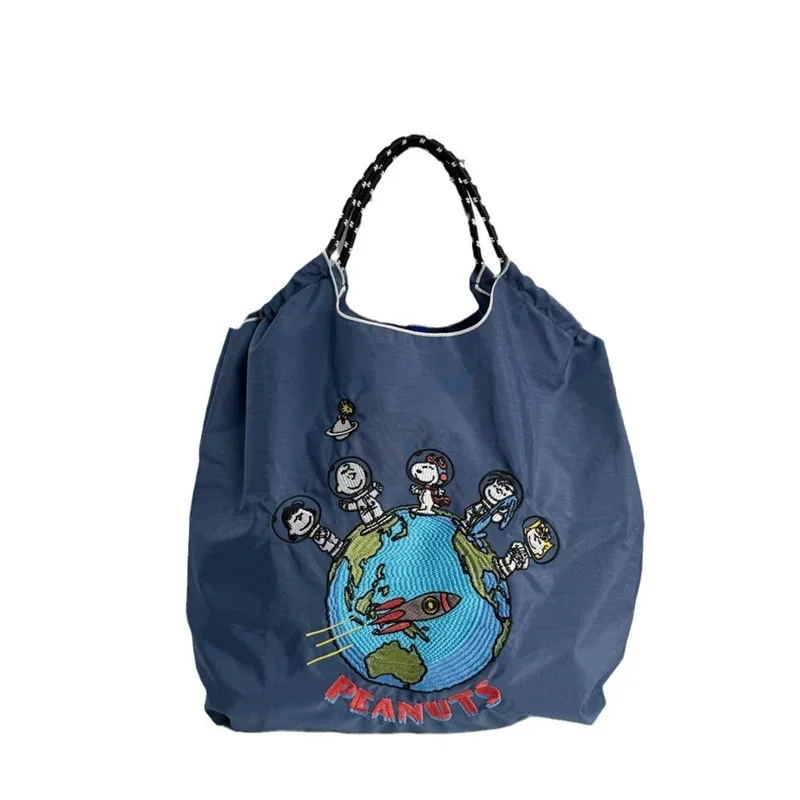 Ball Chain Snoopy Embroidered Shopping Bag Cartoon Mickey Mouse Doughnut Snoopy Handbag