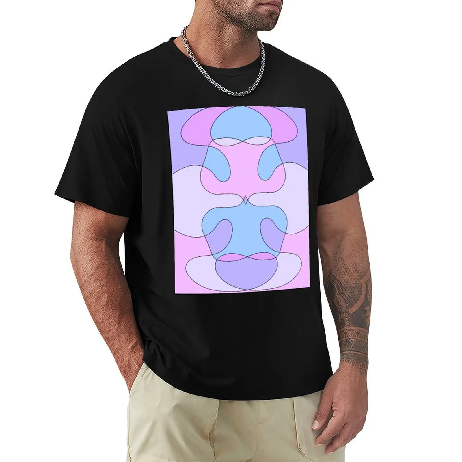 

patterns with pink and purple tones T-shirt customizeds oversizeds mens t shirts casual stylish