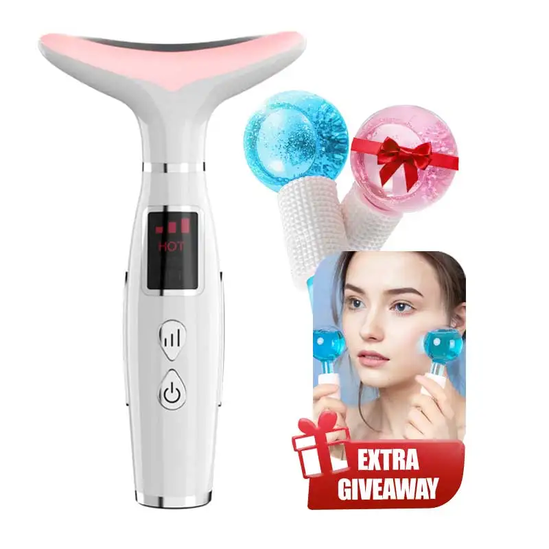 EMS Facial Hot Firming Rejuvenation V-Shape Facial Device Face Neck Lifting Massager