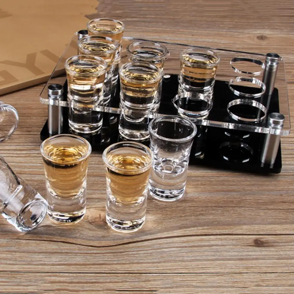 Wein Tasse Halterung Transparent Schwere Basis Schnapsgläser Acryl Halter Tablett Bar Wein Rack Glas Halter Champagner Schnaps Glas Rack