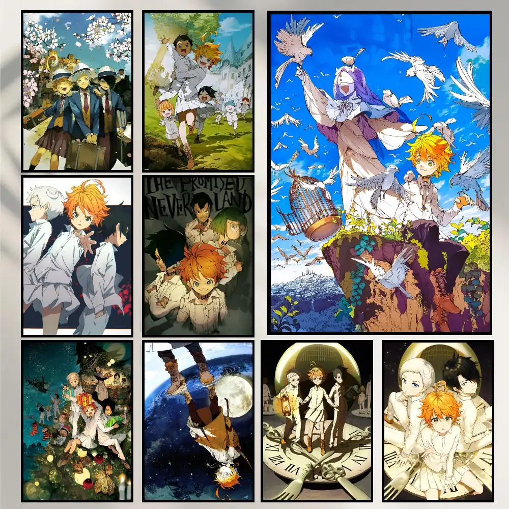 The P-Promised Neverland Poster Wall Art Print Art Suitable For Living Room Bedroom Bar Parlor Home Decoration Gift