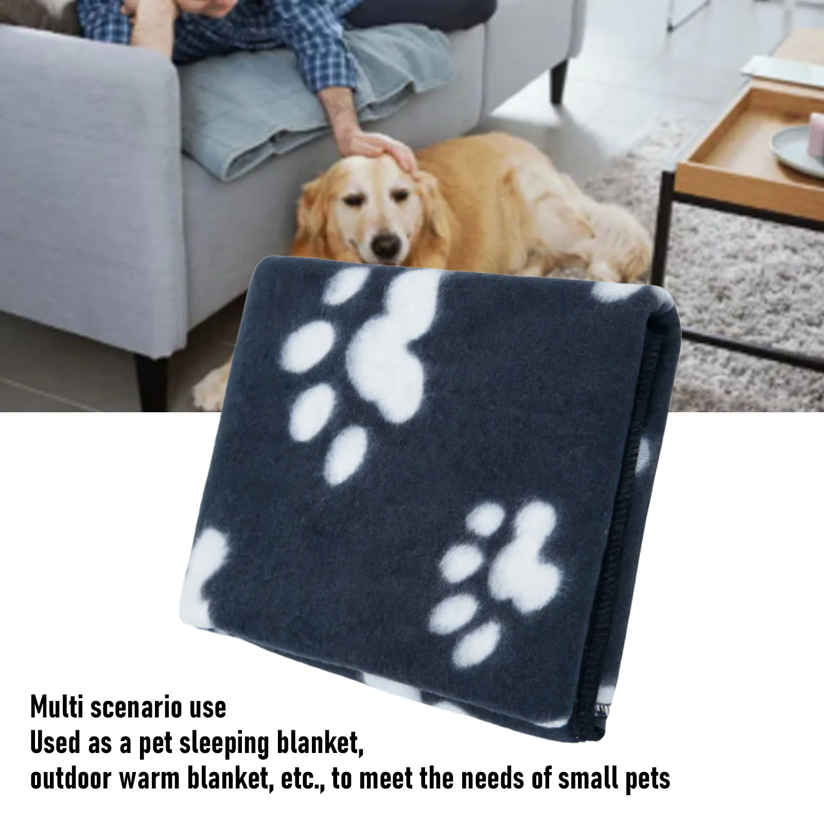 Pet Blanket Cute Pattern Soft Double Sided Plush Warm Dog Throw Cat Blanket for Home Travel  Printed Throw for Dog