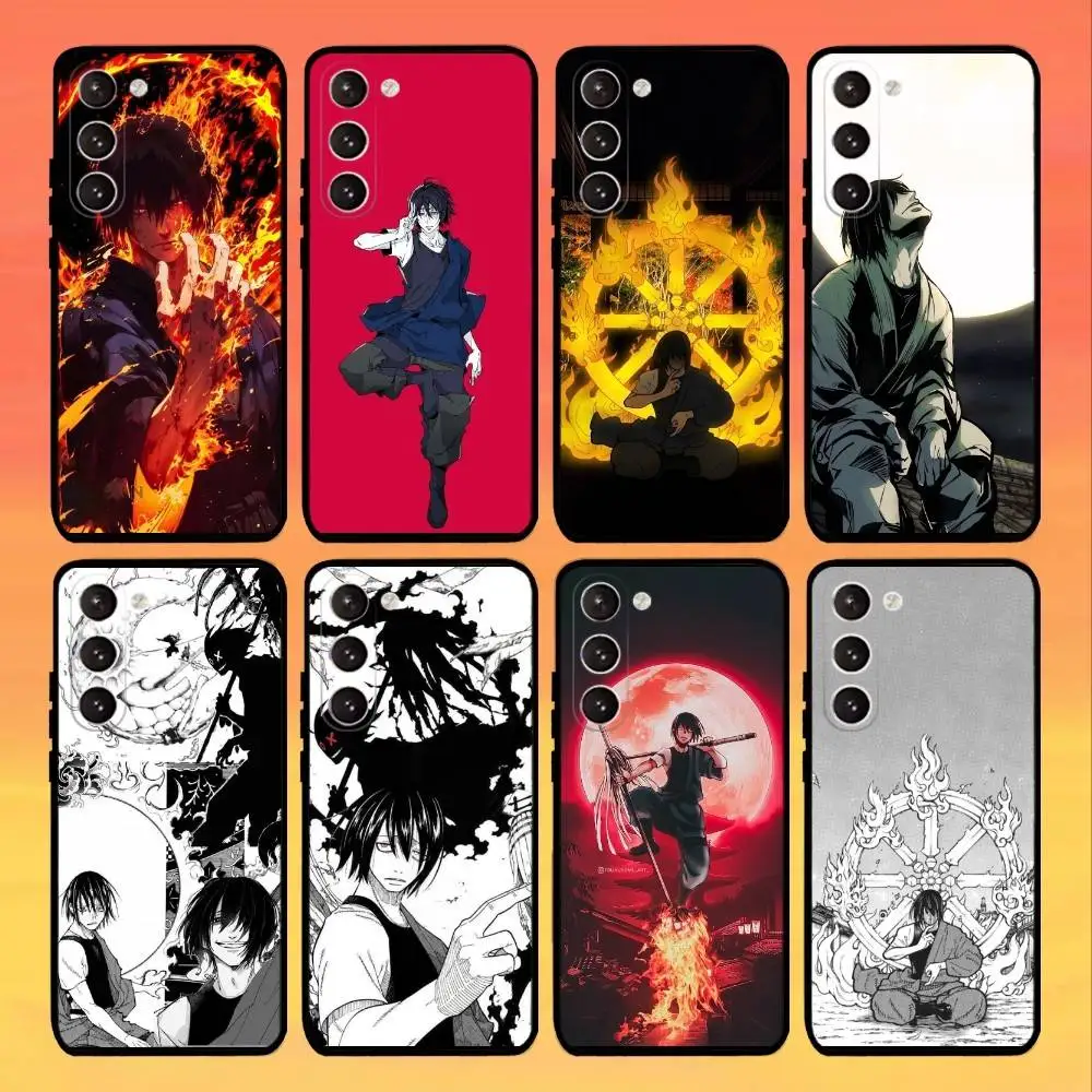 Custodia per telefono Benimaru Shinmon F-Fire F-Force per Samsung Galaxy A73, A72, A71, A70, A53, A52, A51, altre cover nera morbida