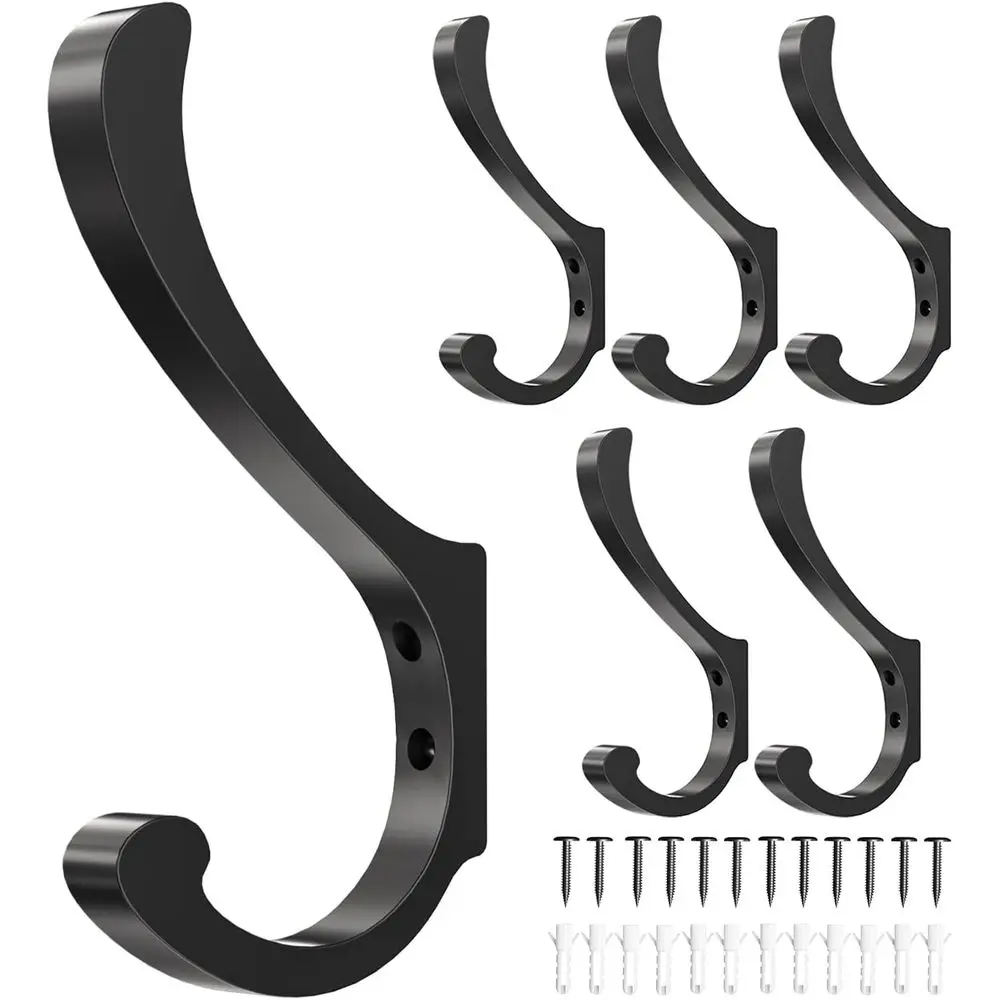 Hanging Coat Hooks Wall Mount - Heavy Duty (30LB), Large Coat Hanger Wall Hangers, Metal Hooks or Towels, Backpacks, Hats, s, Ke
