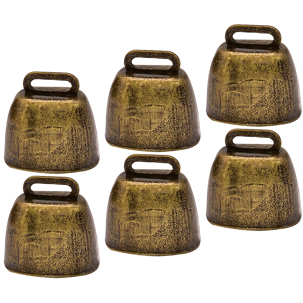 

6Pcs Pet Anti-Lost Bell Premium Metal Loud Clear Ring Livestock Hanging Pendant for Cow Sheep Horse Farm Supplies