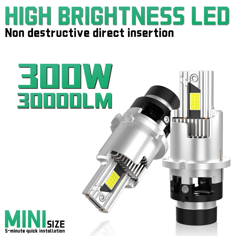 

2 шт. D1S D3S светодиодные фары HID D2S D4S D2R D4R Turbo LED 30000LM 300 Вт двусторонний чип CSP 6000K Plug And Play автомобильная лампа ксенон