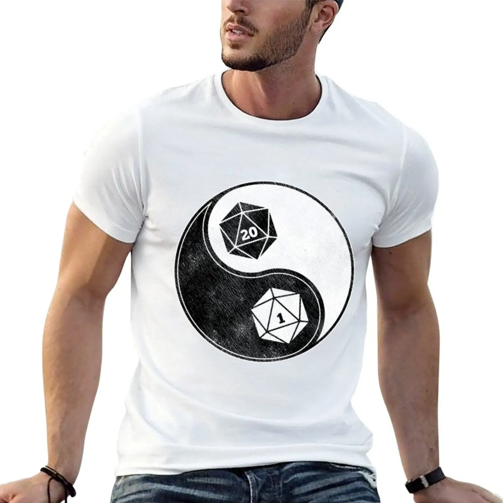 

20 & 1 Poly Dice D20 - Dungeon RPG Role Playing T-Shirt anime t shirts oversize funny t shirts cotton T-Shirt