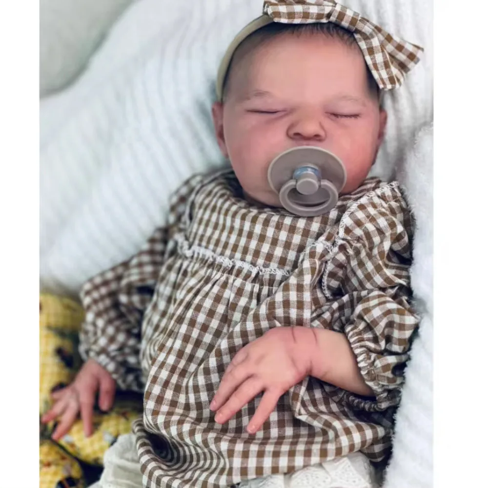 19inch Already Finished Reborn Baby Doll Laura Newborn Baby Size Hand Detailed Painted 3D Skin with Visible Veins Muñecas Bebes