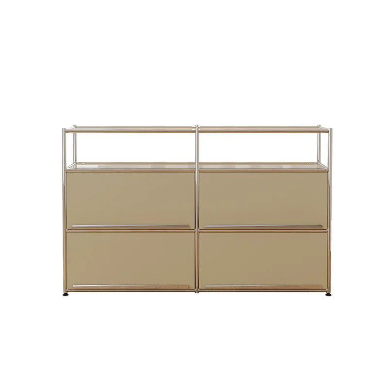 

Household bedside table, stainless steel magazine rack, living room storage chest