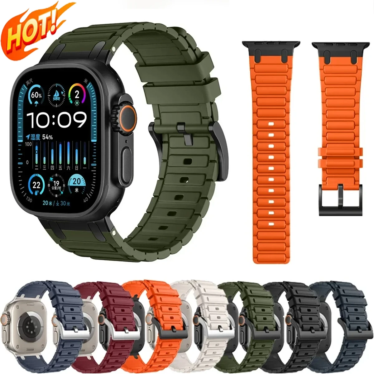 Hochwertiges Silikonarmband für Apple Watch Band Ultra 3/2 49mm 46 44 40 45 41mm 38mm 44mm für iWatch Serie 11 10 9 8 7 6 5 4 3 2 1se