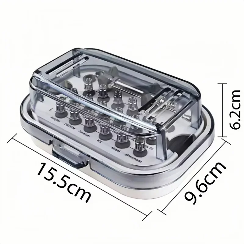 1Set  High Quality Screwdriver Tools Dental Implant Torque Wrench Ratchet 10-70NCM with Drivers & Wrench Kit