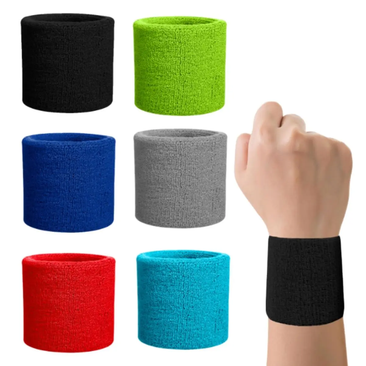 Wrist Sweatbands Tennis Wrist Bands Absorbent Sweat Band for Men and Women Breathable Cotton Sweatbands for Working Out