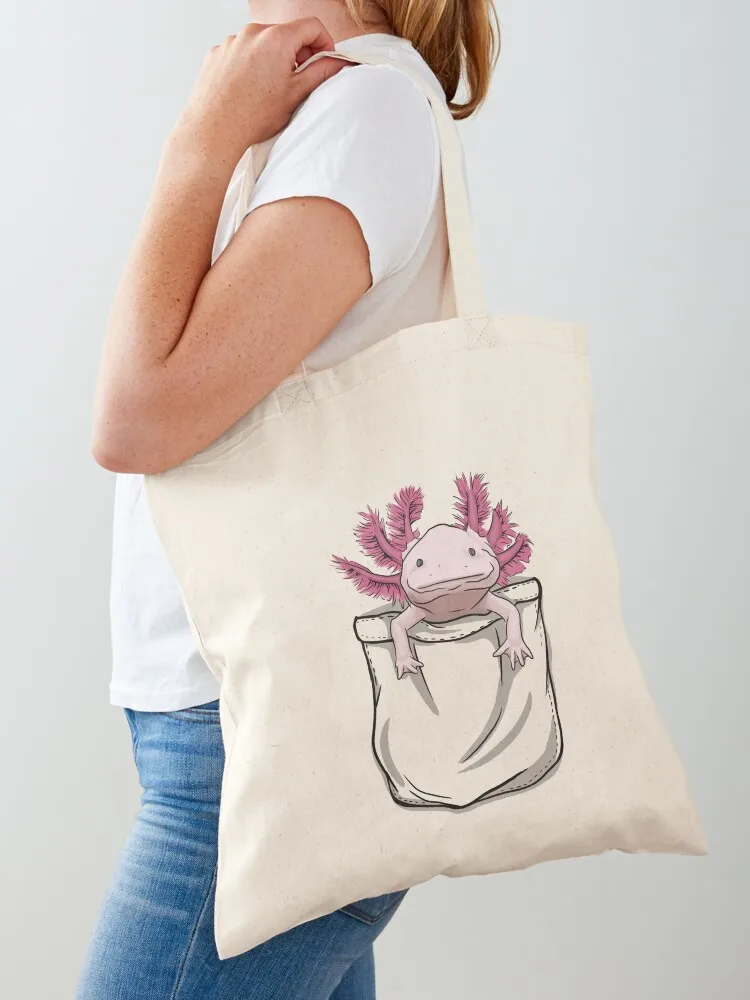 

Pocket axolotl Tote Bag Eco bag large tote bag eco folding reusable shopping