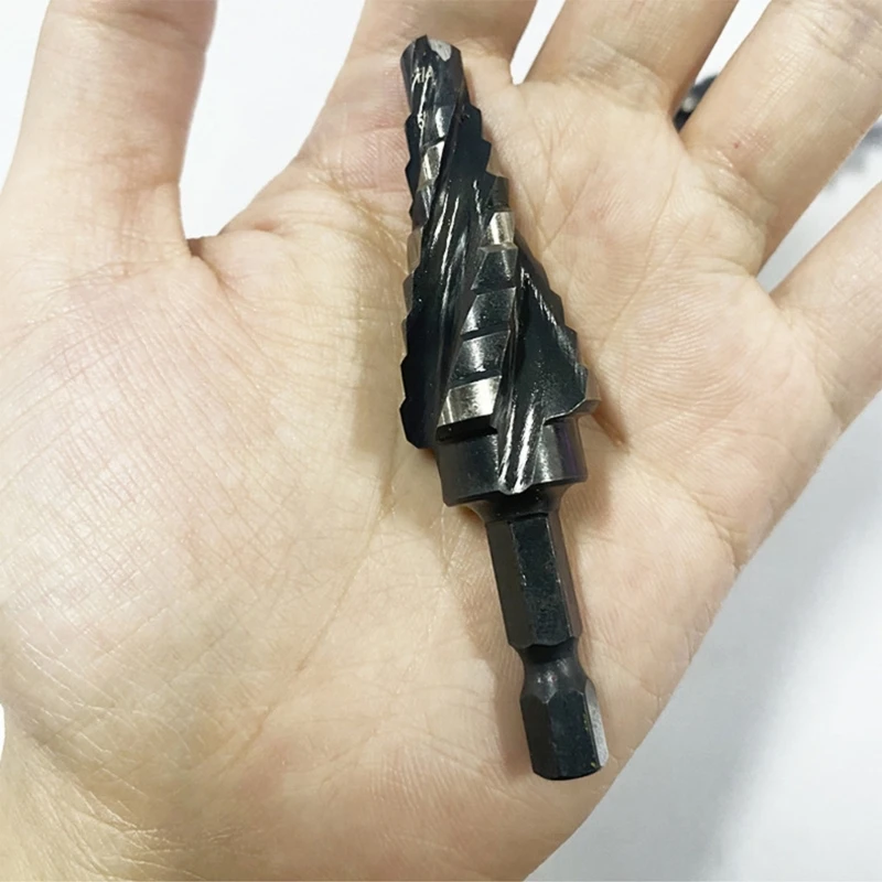 Conjunto brocas passo grau industrial, 3 peças, impacto haste 1/4 polegadas, aço velocidade,