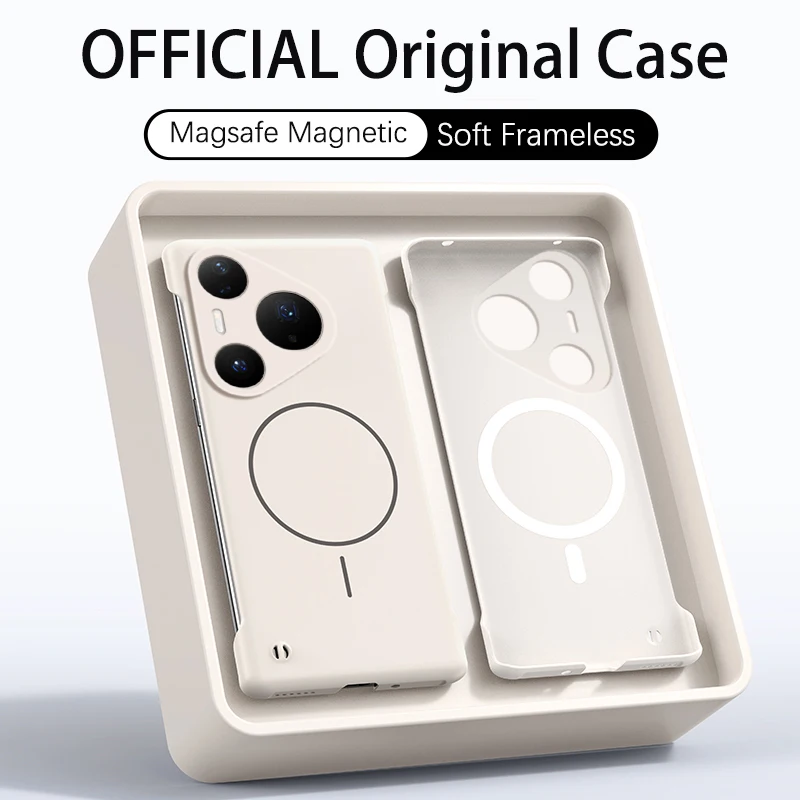 Ultradünne, matte, rahmenlose PC-Hülle für Huawei Pura 80 70 Ultra P60 P50 P40 Mate 70 60 50 40 30 Pro magnetische, stoßfeste Abdeckung