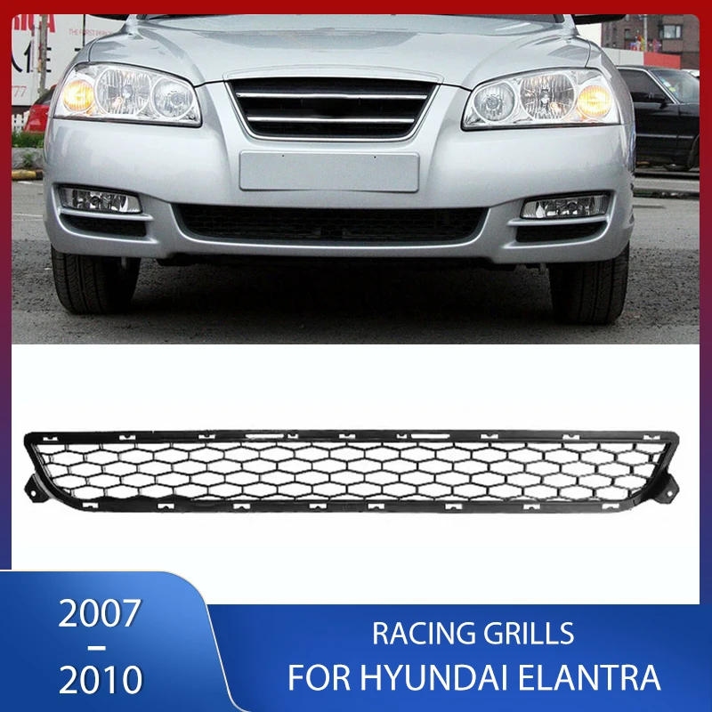 

Front Bumper Racing Grills Middle Grille Lower Ventilation Net Cover Trim For Hyundai Elantra 2007 2008 2009 2010
