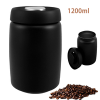 1200ml Coffee Bean Vacuum Sealed Tank Stainless Steel Food Keep Fresh Storage Container Moisture-proof Airtight Kitchen Canister