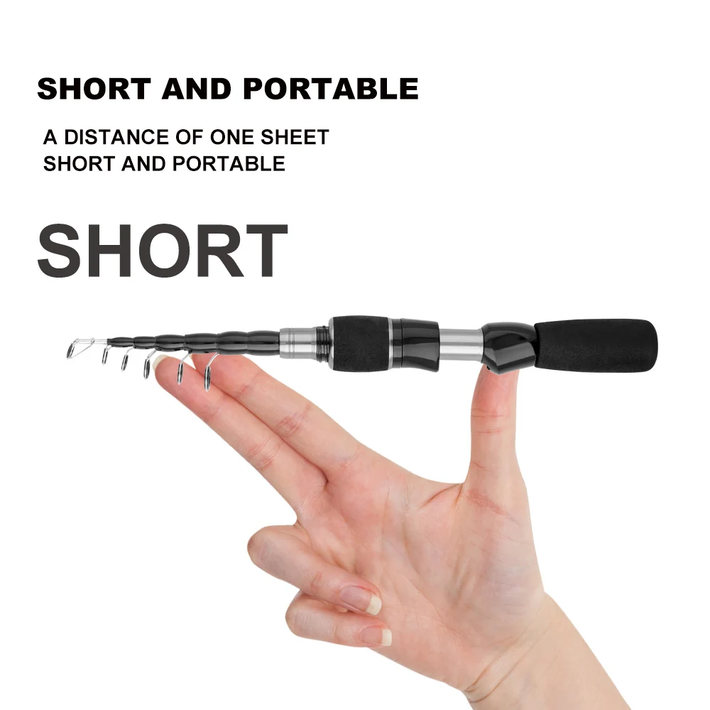 65g Super Light Telescopic Carbon Lure Rod 1.5m 1.8m ML Power Short Shrink Mini Retractable Fishing Rod Bass Trout Tackle