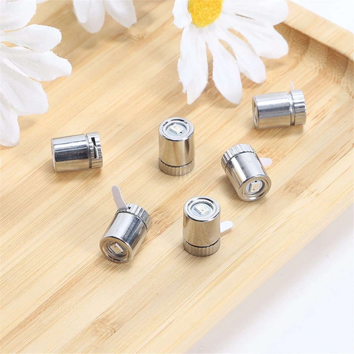 Luci in miniatura da 36 pezzi per casa delle bambole, luci a LED in miniatura per artigianato, mini faretti a batteria (bianco caldo)
