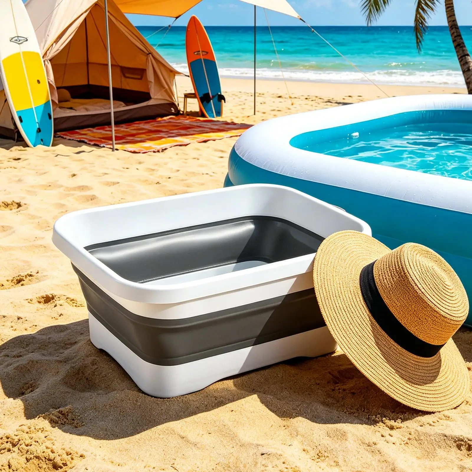 Foot Bath for Pool Portable Non-Slip Foot Wash Basin Swimming Pool Feet Wash Tray for Outdoor Garden Backyard Camping Beach Home