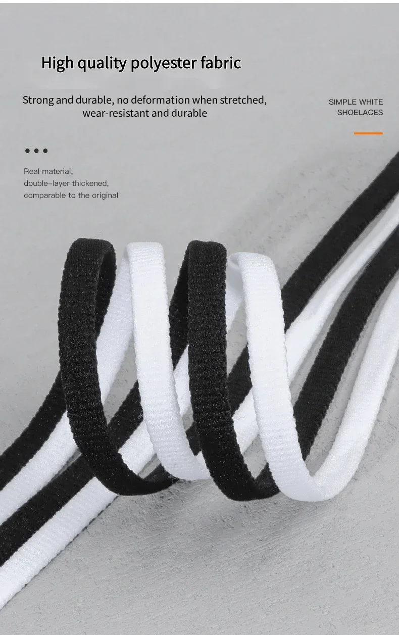 6 mm breite flache Schnürsenkel für Turnschuhe, Basketballschuhe, Schnürsenkel für Schuhe, weiß, schwarz, Schnürsenkel, 90/120/140/160 cm, Schuhzubehör – Detail 6