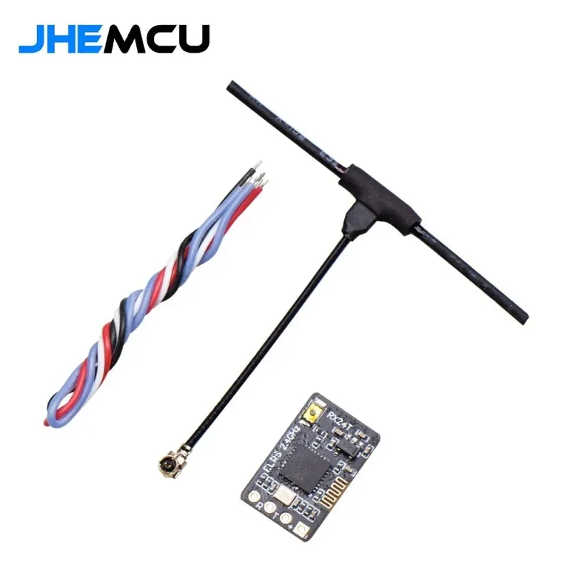 JHEMCU ExpressLRS RX24T 2.4G ELRS Radio Nano Long Range Receiver T-type Antenna 11X18mm for RC FPV Racing Freestyle Drone