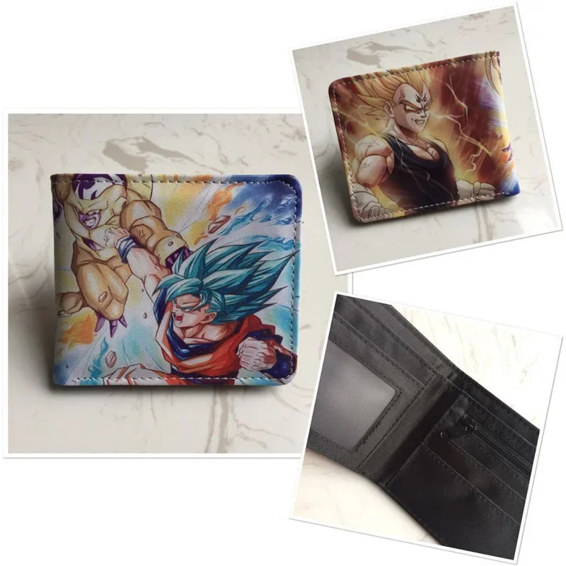 Dragon Ball Anime Foldable Wallet Goku Vegeta IV Women Men Card Clip Bag Children Cartoons Cosplay Wallets Birthday Gifts