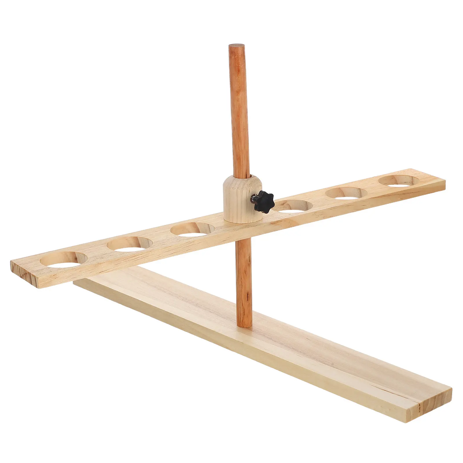 6 Hole Wooden Adjustable Chemistry Funnel Stand Laboratory Equipment Base for School Science Experiments Stem Education view 6