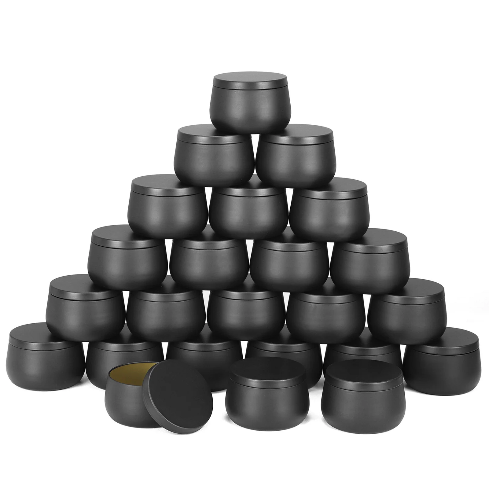 

24pcs 8oZ Tinplate Big Belly Empty Candle Tin Jar With Printing Tin Wood Grain Lids, For Making Candle,Candy, Storage Containers