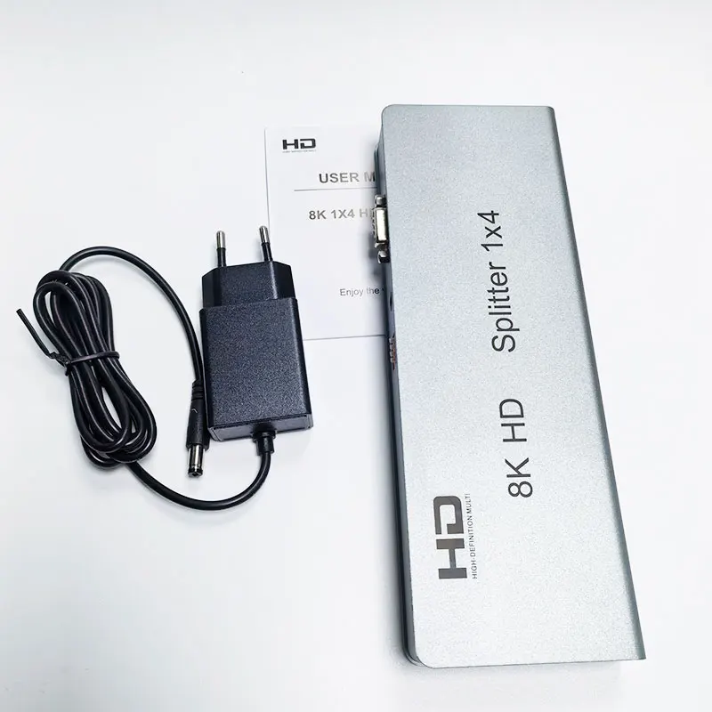 

8K 60Hz 1x8 Splitter for HDMI 1 in 8 Out 1x4 Audio Video Distributor Converter 3D for PS4 Camera Laptop PC To TV Monitor