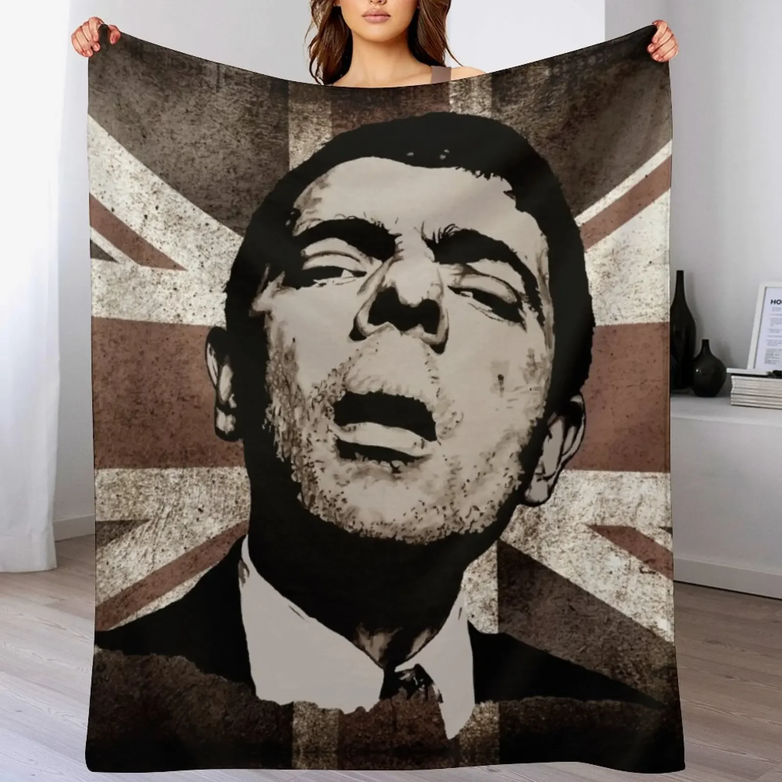 

UK BEAN Throw Blanket Beach Soft Plaid Bed covers funny gift Blankets