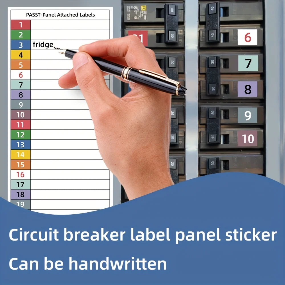 41pcs/set Circuit Breaker Label Stickers, for 1-10, N, T, R, S Switches, Compatible with Single/Three-Phase Distribution Box,fox
