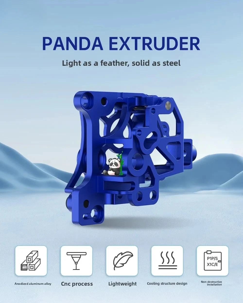 

Новый аксессуар для 3D-принтера BIQU Panda Extruder P1S, модификация в сборе X1C подходит для Tuozhu