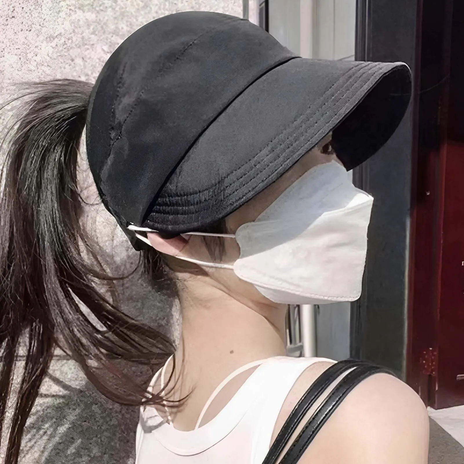 Breathable Summer Sun Visor Hat Adjustable Open Top For High Ponytail UV Protection Outdoor Sports Hiking Travel Women