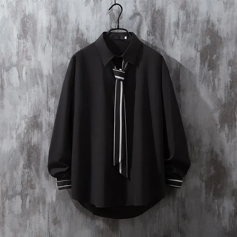 2025 New Spring Design Handsome Japanese Preppy Style Pants Suit Two pieces Solid Pants + Shirt Set Men