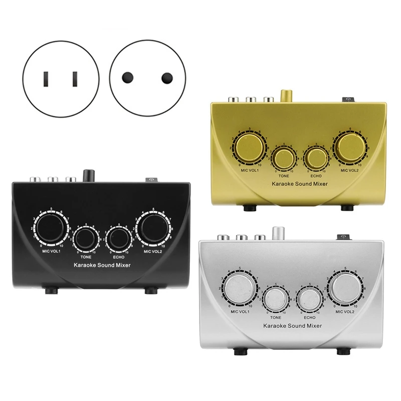 Karaoke-Sound-Mixer-Portable-Sound-Mixer-Professional-Audio-System-Karaoke-Dual-Mic-Inputs-Audio-Sound-Mixer-US-Plug-A Y41A