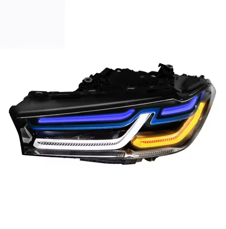 Designed for BMW 5 Series G38/G30 Headlight Assembly 18-20 Modified New Blue Eyebrow LED Headlights Daytime Running Lights