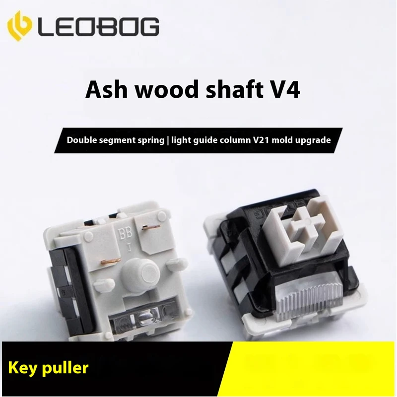 LEOBOG GrayWood V4 sakelar Linear POM sakelar HIFI untuk KIT Keyboard mekanik kustom 5Pin dengan kolom panduan cahaya DIY