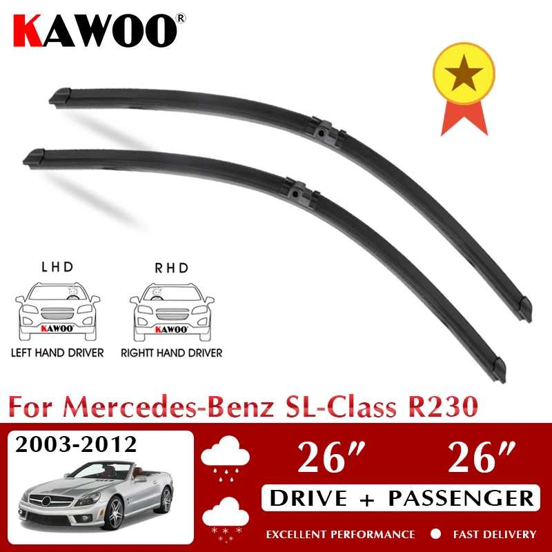 

Wiper Car Wiper Blades For Mercedes-Benz SL-Class R230 2003-2012 Windshield Windscreen Front Window Accessories 26"+26" LHD RHD