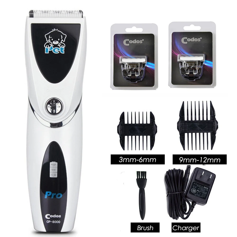 Codos CP8000 Powerful Electric Pet Hair Trimmer Silver Rechargeable Sharp Dog Hair Clipper Dog Grooming Haircut Shaver Machine