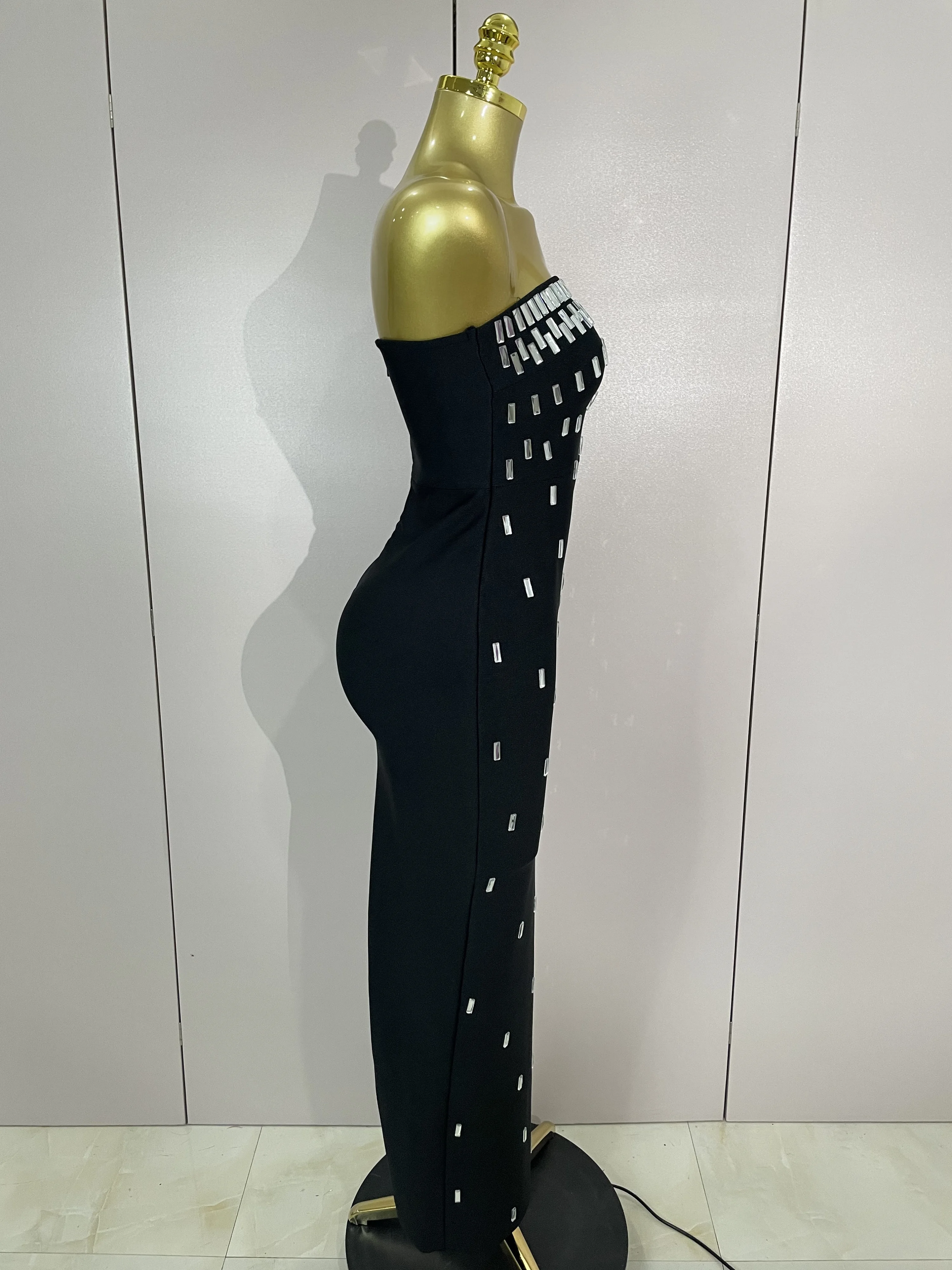 หรูหราR Hinestoneเซ็กซี่ที่ไม่มีสายหนังB Odyconผ้าพันแผลชุดผู้หญิงดาราหรูหราชุดราตรีพรหมวันเกิดชุดแต่งงานบุคคลทั่วไป