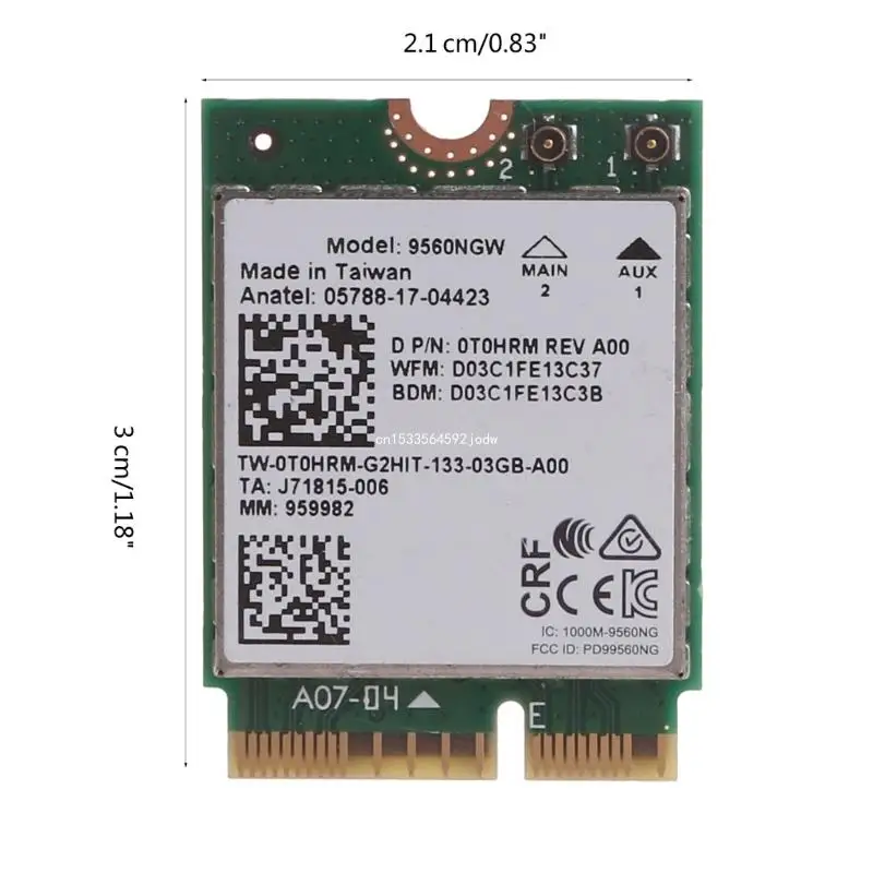 For Intel Wireless-ac 9560 Dualband 9560NGW WiFi 802.11ac BT 5.0 M.2 Card for Dell T0HRM Dropship