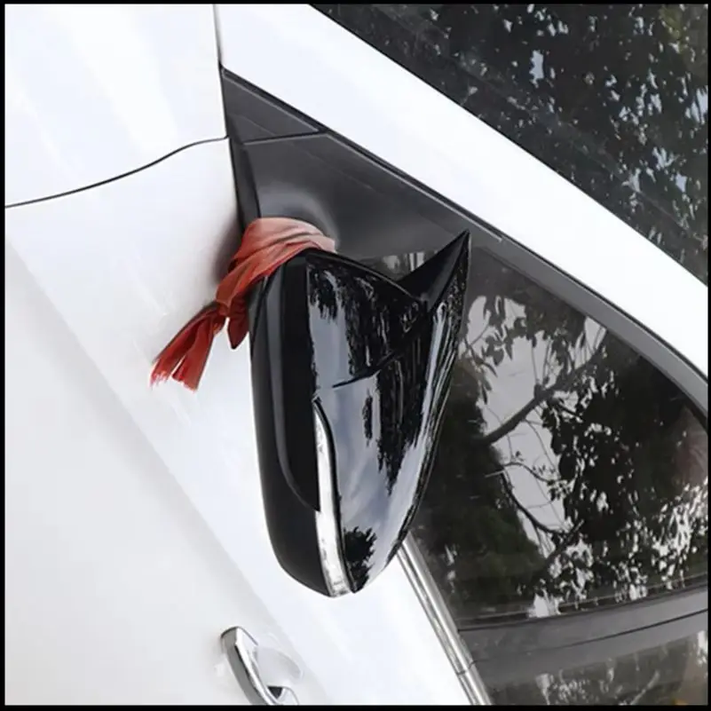 

For Hyundai Elantra 2016 2017 2018 Rearview Mirror Cover Cap Housing Sticker Trim With Horn Car Parts Styling Auto Accessories